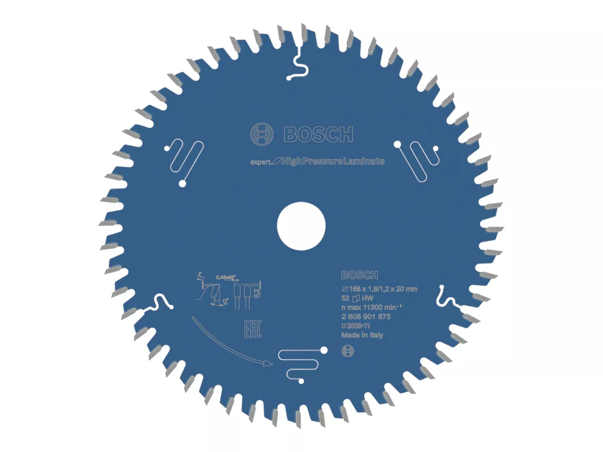 Lame Expert for High Pressure Laminate 168x20mm 52 dents Bosch